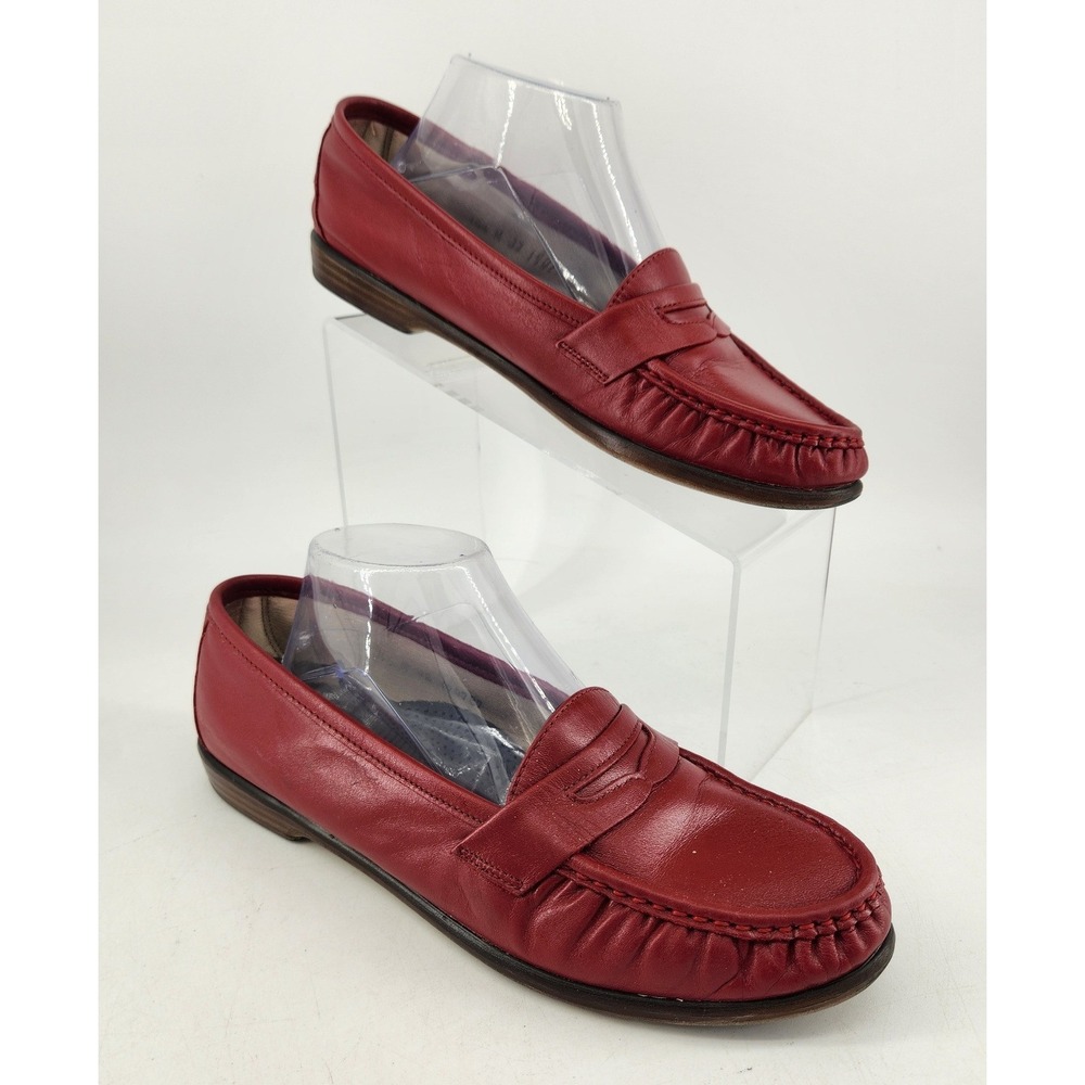 SAS Penny Loafers Women‎ 10.5 M Red Leather Tripad Slip On Comfort Low Heel